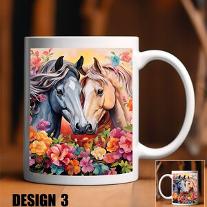 Floral Horse Coffee Mug With Gift Box - 11oz - Etsy