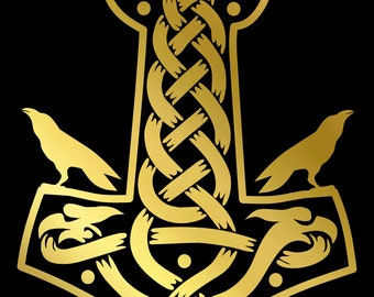 Thor's Hammer Decal Car Window Laptop Vinyl Nordic Viking Sticker