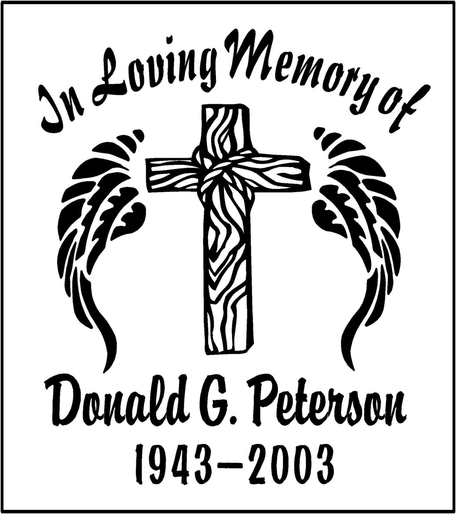 In Loving Memory of Vinyl Decal Cross and Wings Custom Etsy