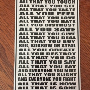Metal Hanging Sign Pink Floyd Lyrics Eclipse Dark Side Of the Moon Album Wall Art Home Décor