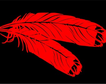 Feathers Decal Vinyl Native American Contour Cut Sticker