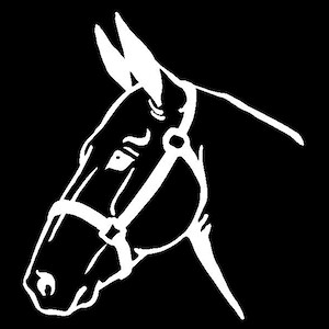 Mule Head Decal Donkey Contour Cut Vinyl Decal Equestrian Car Truck Trailer Sticker