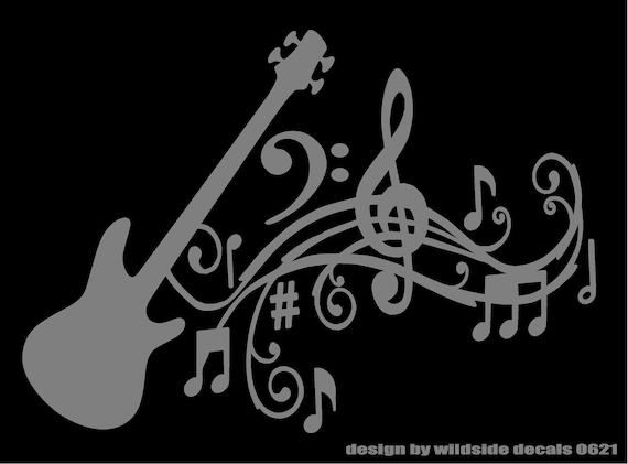 Bass Clef Vinyl Sticker - Black - Linda West Cellos