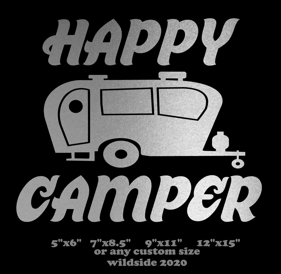 Happy Camper Decal With RV Camper Trailer Vinyl Car Camping Caravan ...