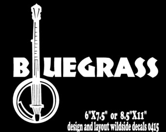 Bluegrass Banjo Decal Folk Music Musicians Country Contour Cut Vinyl Sticker