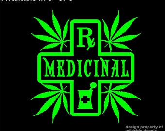 Medicinal Marijuana Decal Storefront Dispensary Contour Cut Vinyl Sticker