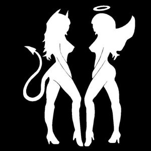 Sexy Angel and Devil Girls Decal Vinyl Window Sticker Laptop Wall Décor