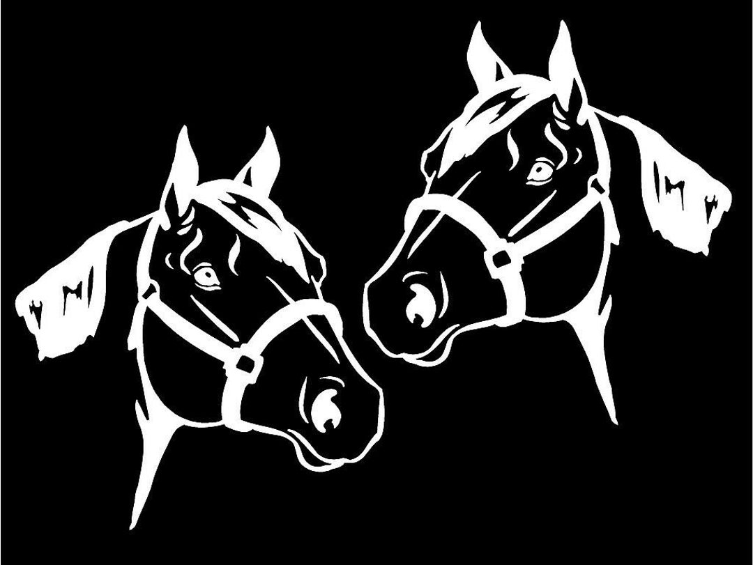 Quarter Horse Decals Mirrored Image Set Contour Cut Vinyl Decal