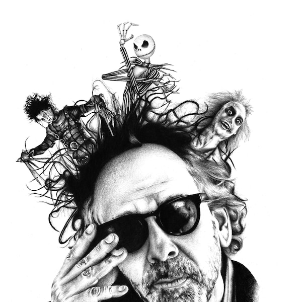 Tim Burton Crayon Portrait Dessin Imprimer
