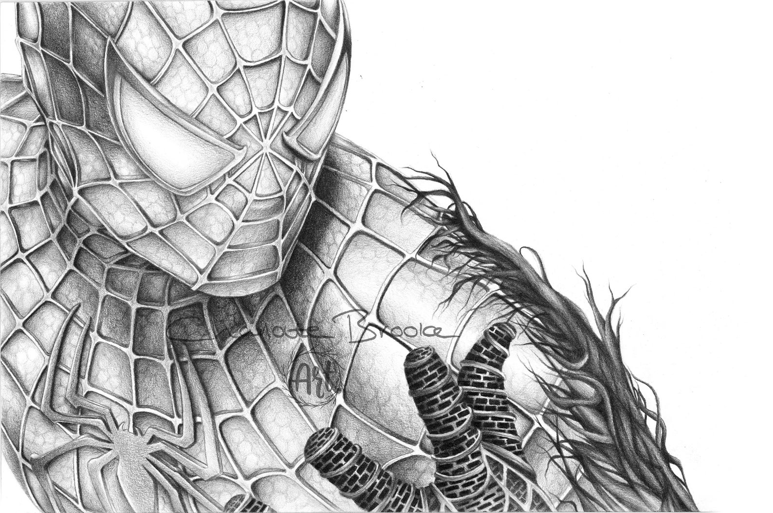 Spider-Man lápiz dibujo retrato impresión | Etsy España