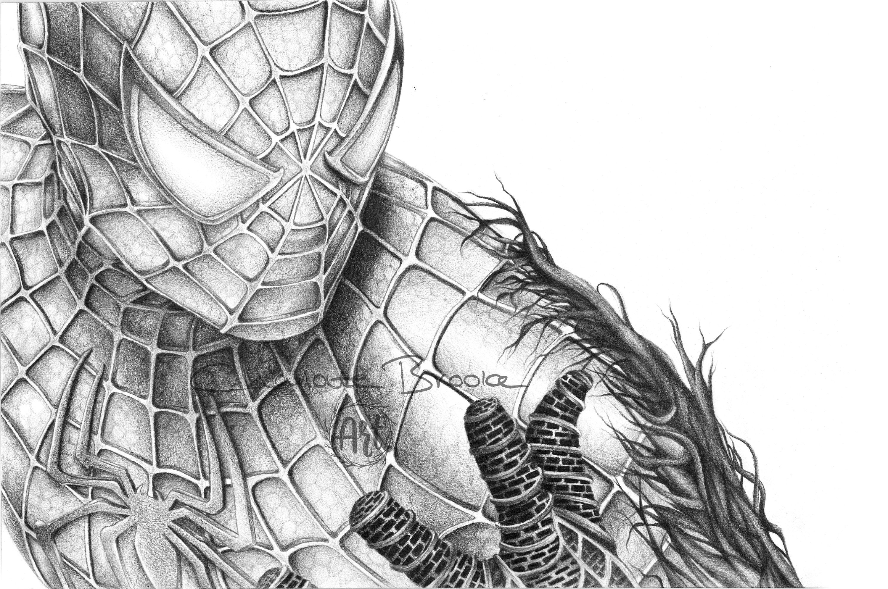 Spider-Man lápiz dibujo retrato impresión - Etsy México