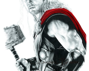 Thor Pencil Portrait Dessin Imprimer