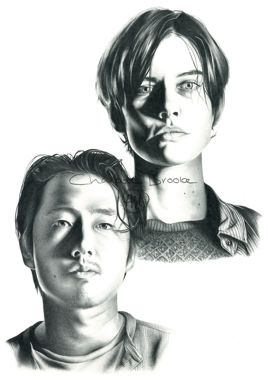 Maggie and Glenn the Walking Dead Pencil Portrait Drawing - Etsy Maggie and Glenn the Walking Dead Pencil Portrait Drawing - Etsy