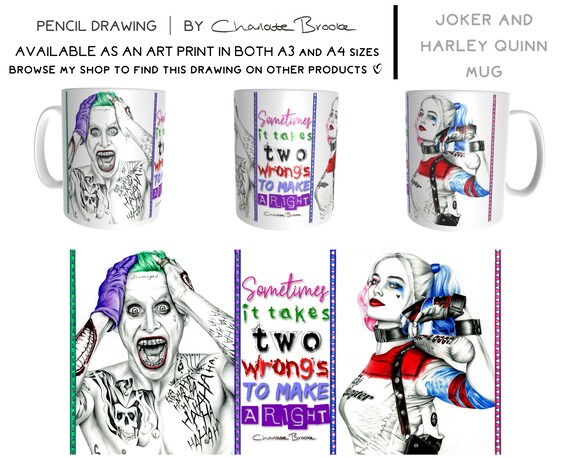 Joker And Harley Quinn Mug In Both Colour Changing And Etsy