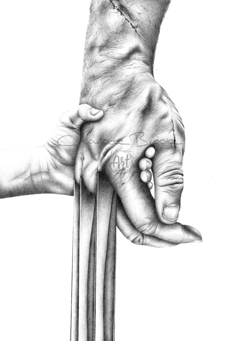 Logan Wolverine Pencil Drawing Print image 1