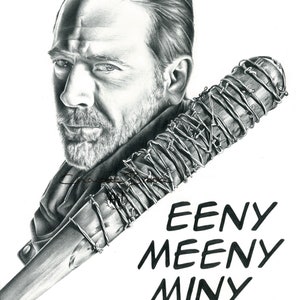 Negan - The Walking Dead Pencil Portrait Drawing Print