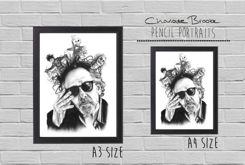  Tim Burton Pencil Portrait Drawing Print Etsy