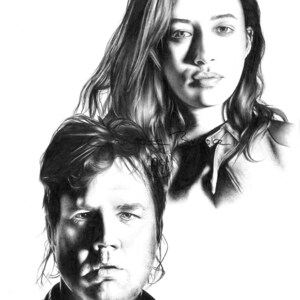 Rosita and Eugene - The Walking Dead Pencil Portrait Drawing Print