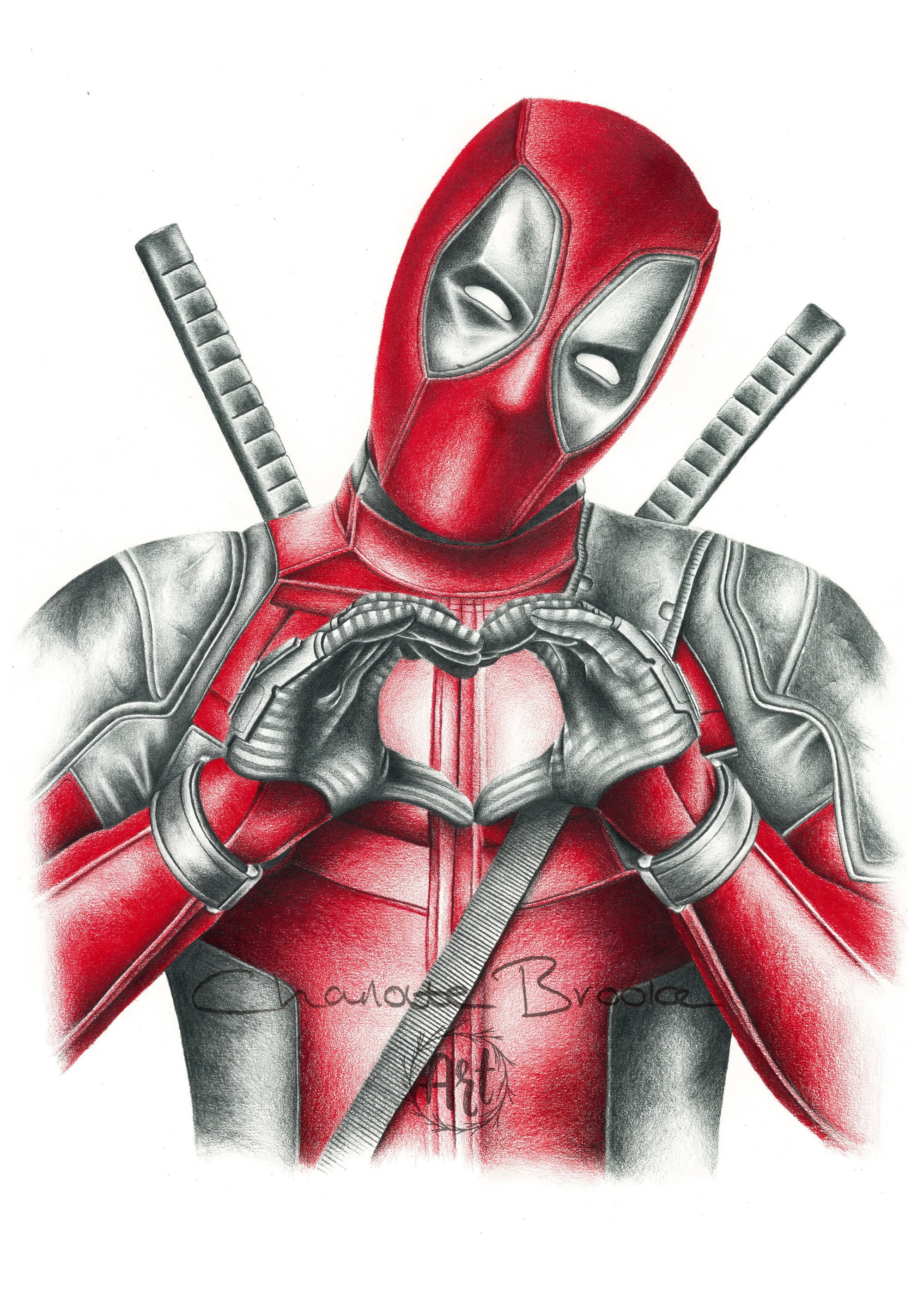 Deadpool Lápiz Retrato Dibujo Impresión - Etsy México