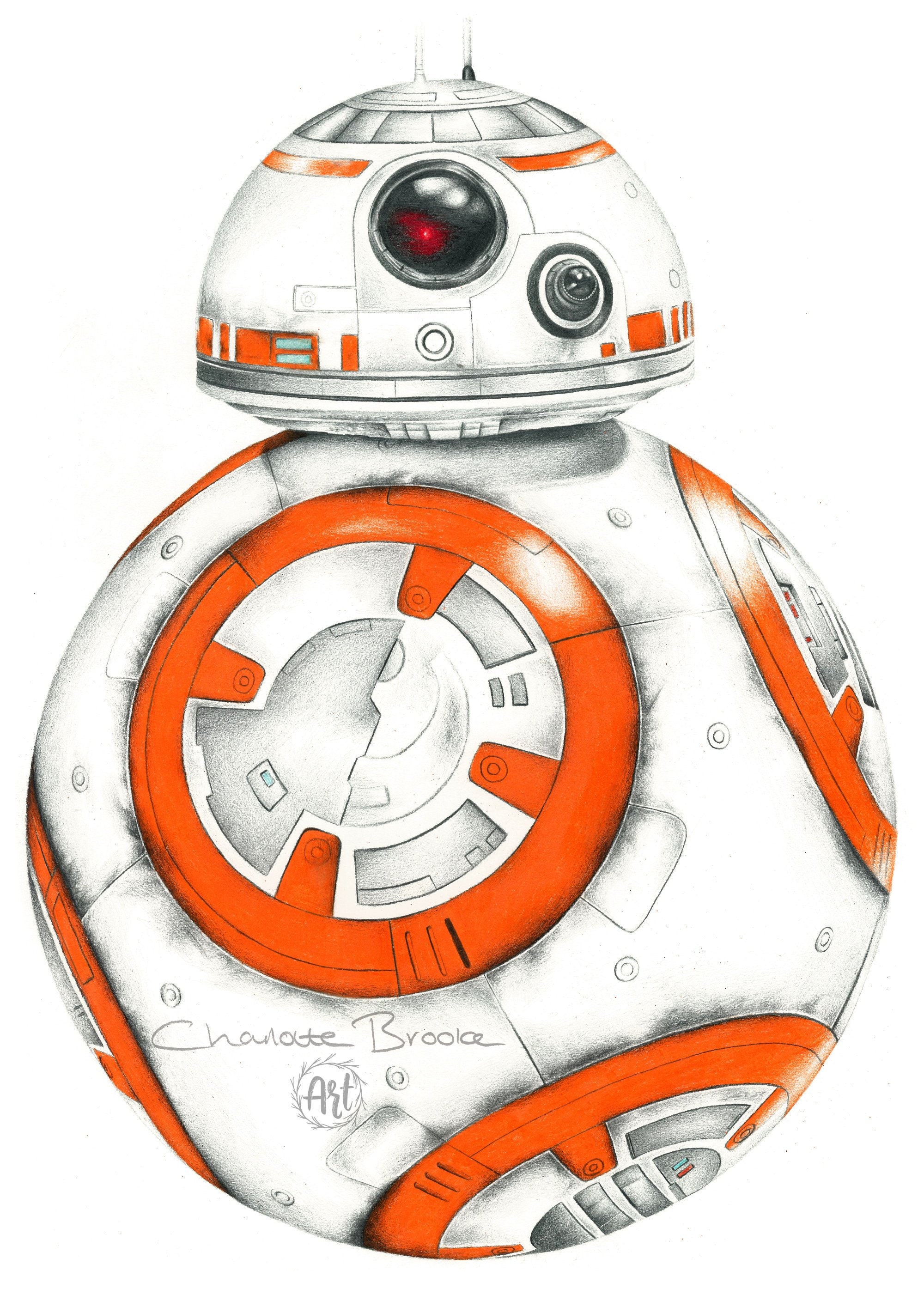 Reunión hidrógeno Noroeste Star Wars: BB-8 Lápiz Retrato Dibujo Impresión - Etsy España