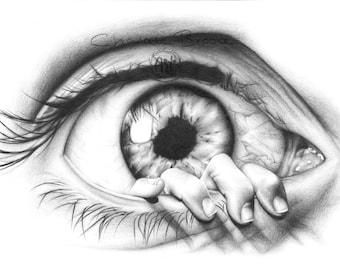 The Eye Pencil Drawing Print