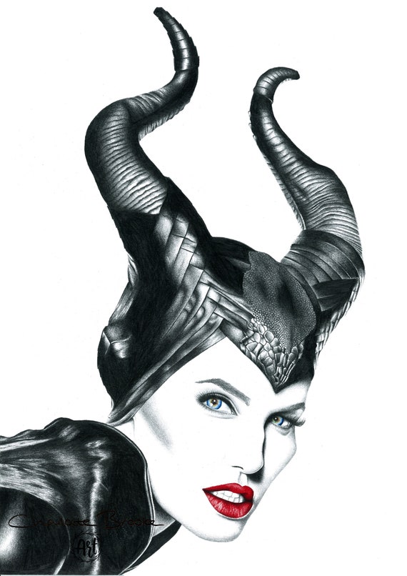 Maleficent Angelina Jolie Portrait Pencil Art Print by CassiopeaInGame (on  YouTube) | Society6