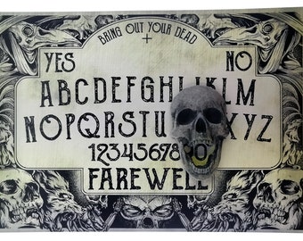 Bubonic Plague Doctor Ouija Board Set Complete with Screaming Skull Planchette