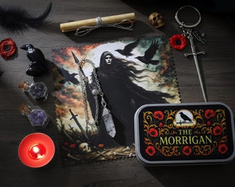 La lata de altar de Morrígan: kit de santuario pagano portátil - Diosa celta