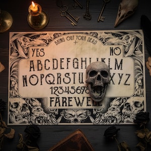 Bubonic Plague Doctor Ouija Board Set Complete with Screaming Skull Planchette image 1