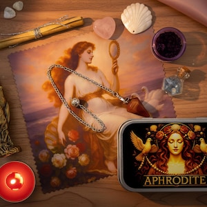 Aphrodite Altar Kit: Goddess Shrine with Crystals, Statue & Invocation