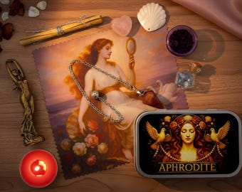 Aphrodite Altar Kit: Goddess Shrine with Crystals, Statue & Invocation