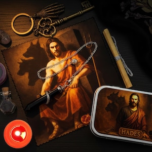 Kit de altar de Hades / Santuario pagano portátil con cristales y péndulo