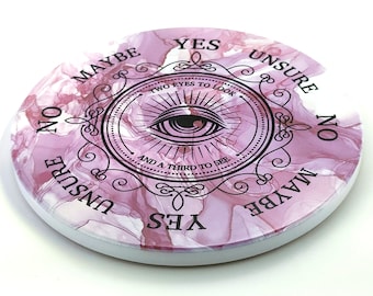 All-Seeing Eye Pendulum Board with Rose Quartz Background