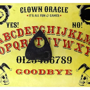 Clown Orakel Ouija Board Set Komplett mit Sonne, Mond & Sternen Planchette