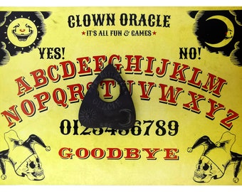 Clown Oracle Ouija Board Set Complete with Sun, Moon & Stars Planchette