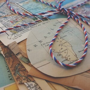Vintage > 50 Stück Map Scrapbooking Ephemera Bundle