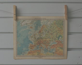 1956 Vintage Map of Europe