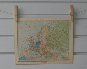 1956 Vintage Map of Europe