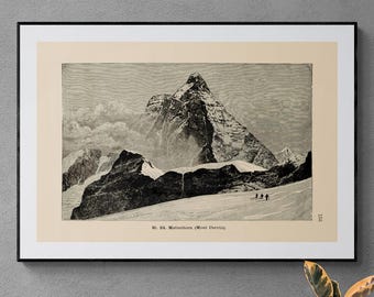 1890 Vintage Matterhorn Illustration - Digital Download
