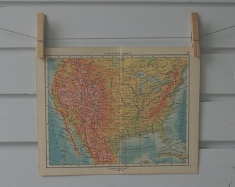 1956 Vintage Map of USA