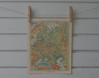 1956 Vintage Map of Russia