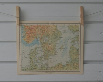 1956 Vintage Map of the Baltics