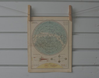 1956 Vintage Northern Hemisphere Celestial Map