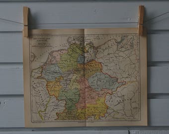 1890 Vintage Map of Germany in Year 1000