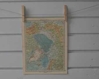 1956 Vintage Map of Arctic