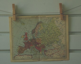 1951 Vintage Map of Europe