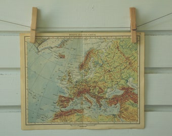 1951 Vintage Map of Europe