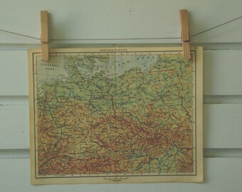 1951 Vintage Central Europe Map