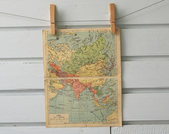 1946 Vintage Map of Asia
