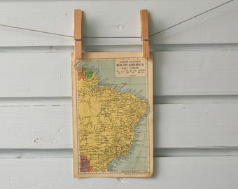 1946 Vintage Brazil Map